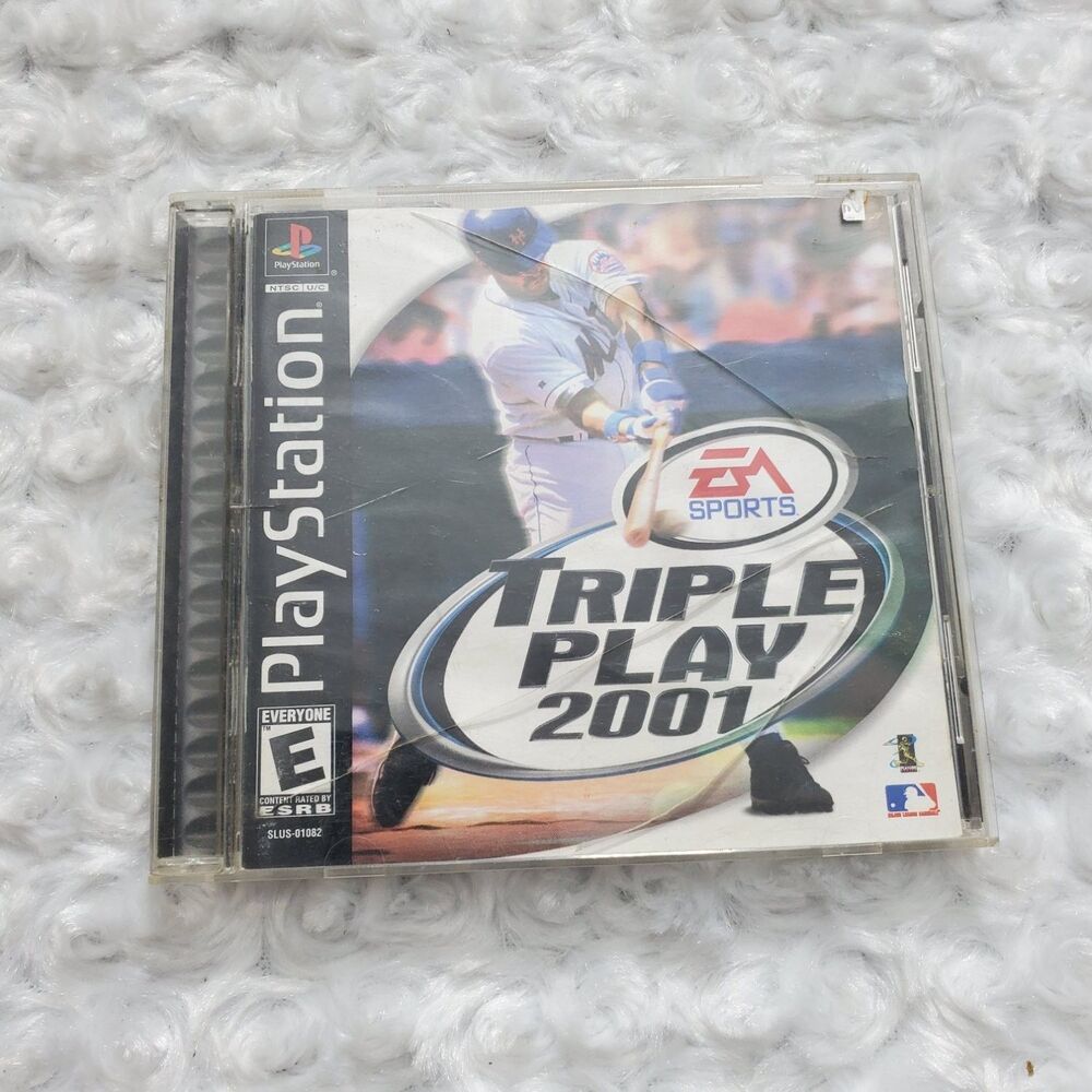Triple Play 2001 Sony PlayStation 1 PS1 CIB EA Sports SLUS-01082 clear blue Game